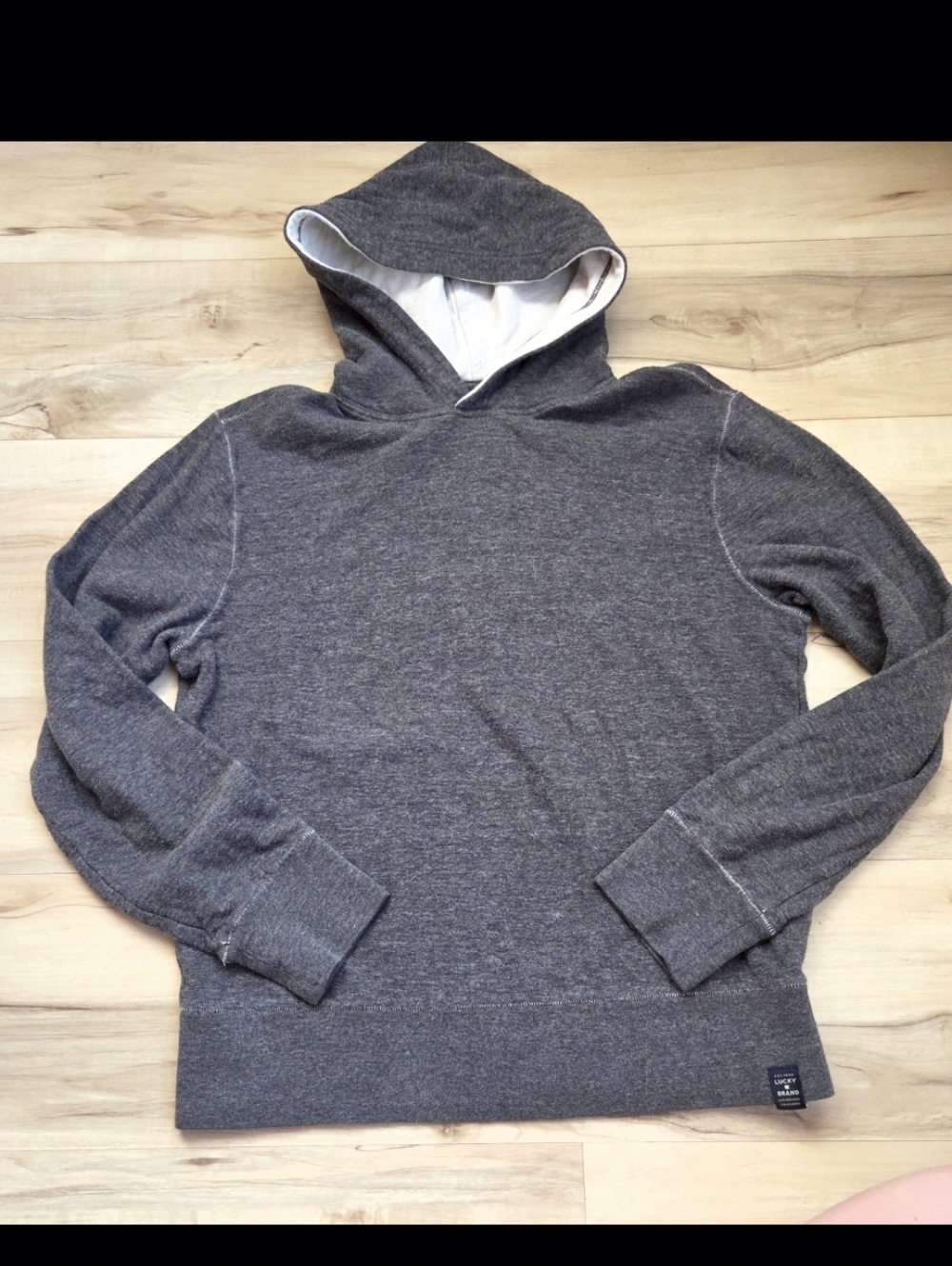 Lucky Brand Duo Fold Gray Mens Hoodie Size Small
